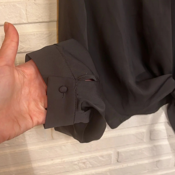 Tobi Black Every Time Tie Front Long Sleeve Crop Top, Women’s Size Medium - Picture 4 of 8